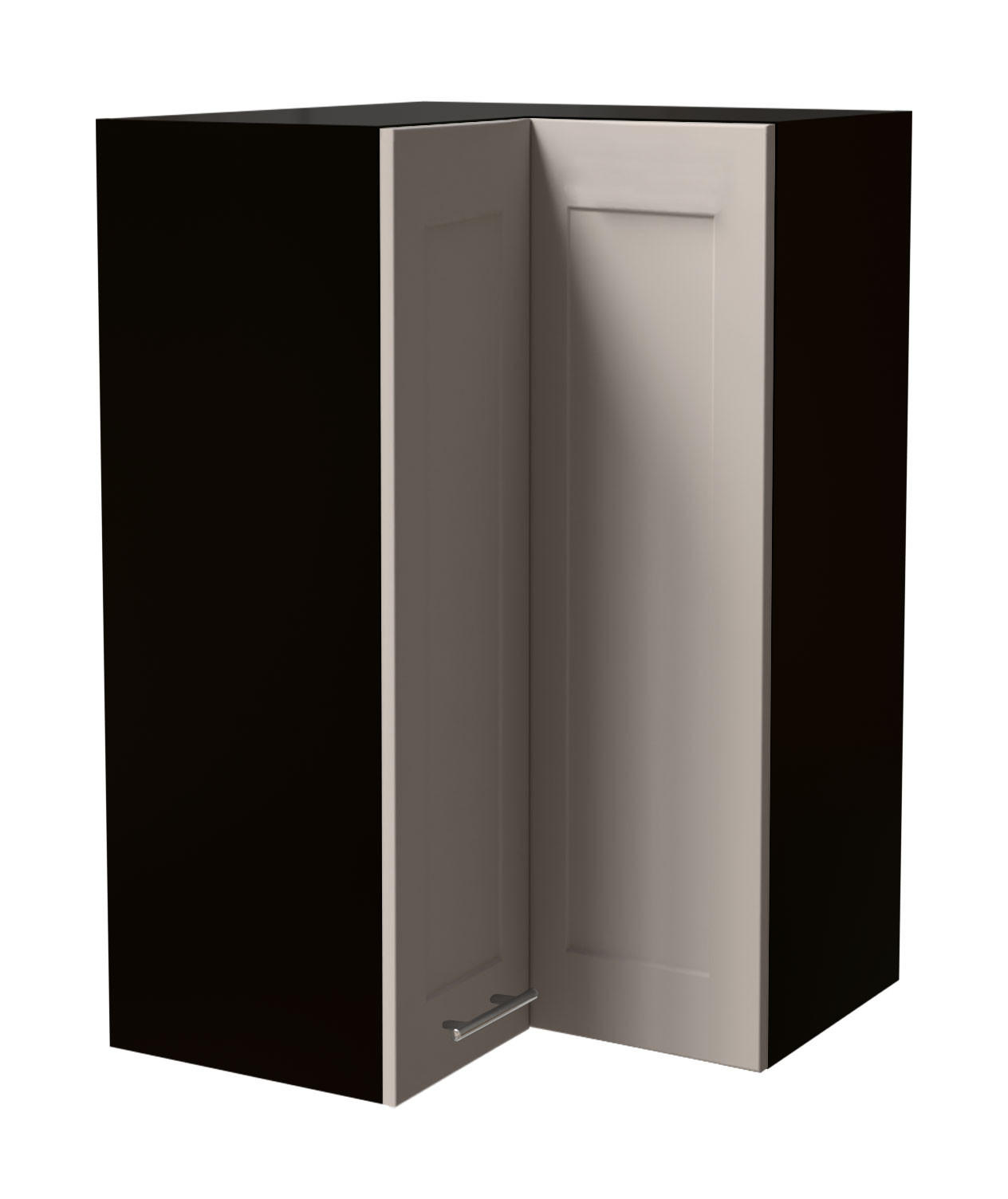 ECKHÄNGESCHRANK Oslo W14/60 Schwarz / Kaschmir Matt 60 / 60 / 96cm - Kaschmir/Schwarz, Holz/Holzwerkstoff (60/96/60cm) - Feldmann-Wohnen