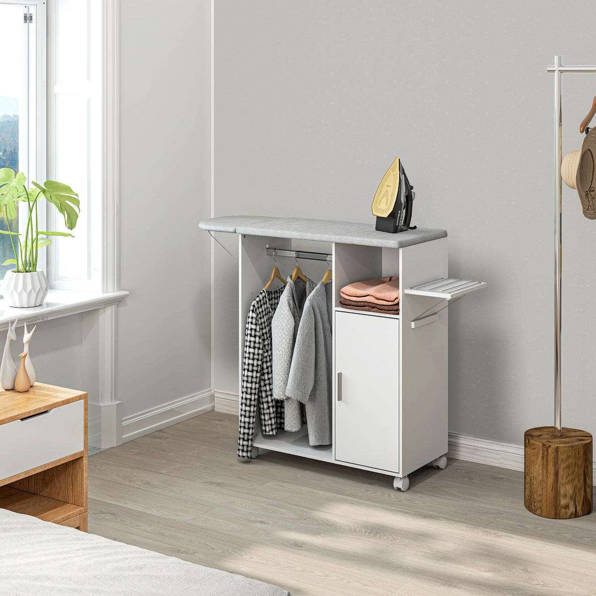 BÜGELBRETTSCHRANK Weiß 1 Stück - Weiß, Holzwerkstoff (42.5/99/127cm) - GiPP