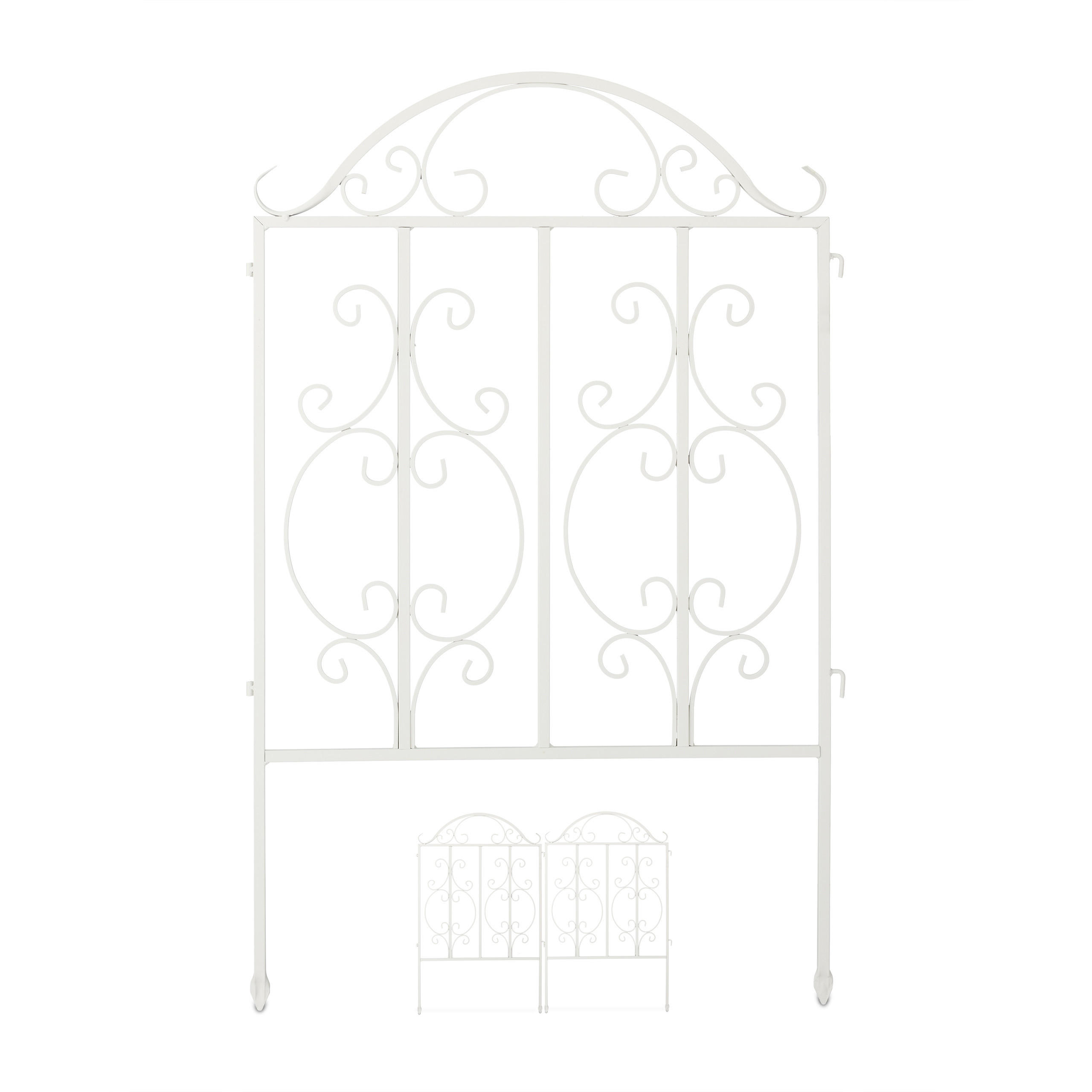 GARTENZAUN - Weiß, Metall (63.5/98.5cm) - Relaxdays