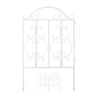 GARTENZAUN - Weiß, Metall (63.5/98.5cm) - Relaxdays