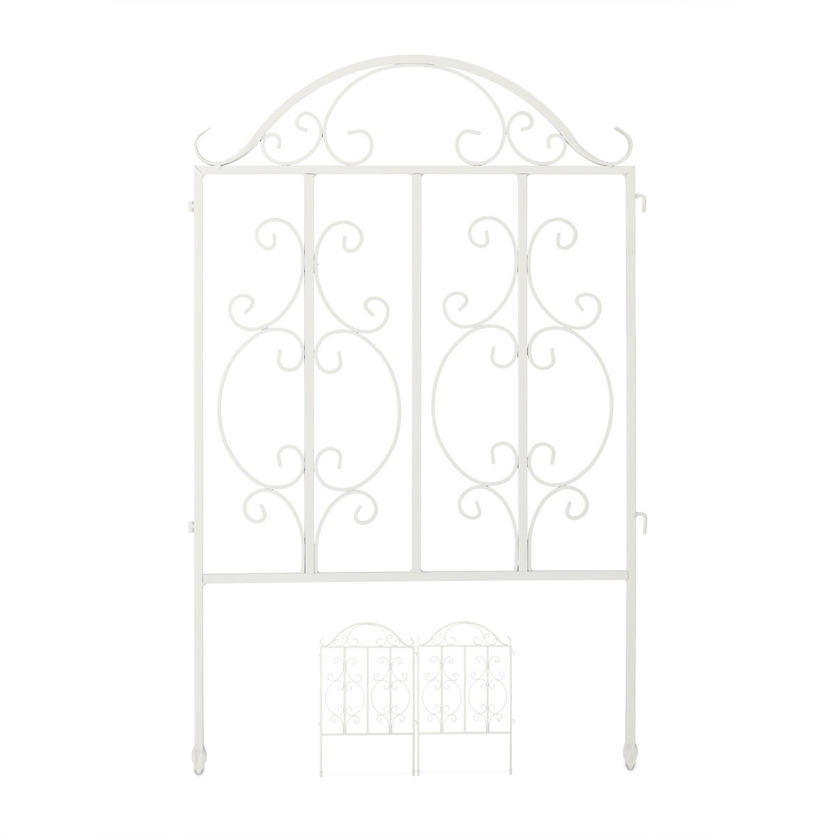 GARTENZAUN - Weiß, Metall (63.5/98.5cm) - Relaxdays