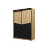 SCHIEBETÜRENSCHRANK Aston 02 - Eichefarben/Schwarz, Holzwerkstoff (150/215/65cm) - MIRJAN24