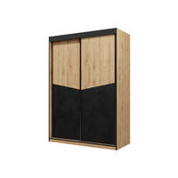 SCHIEBETÜRENSCHRANK Aston 02 - Eichefarben/Schwarz, Holzwerkstoff (150/215/65cm) - MIRJAN24