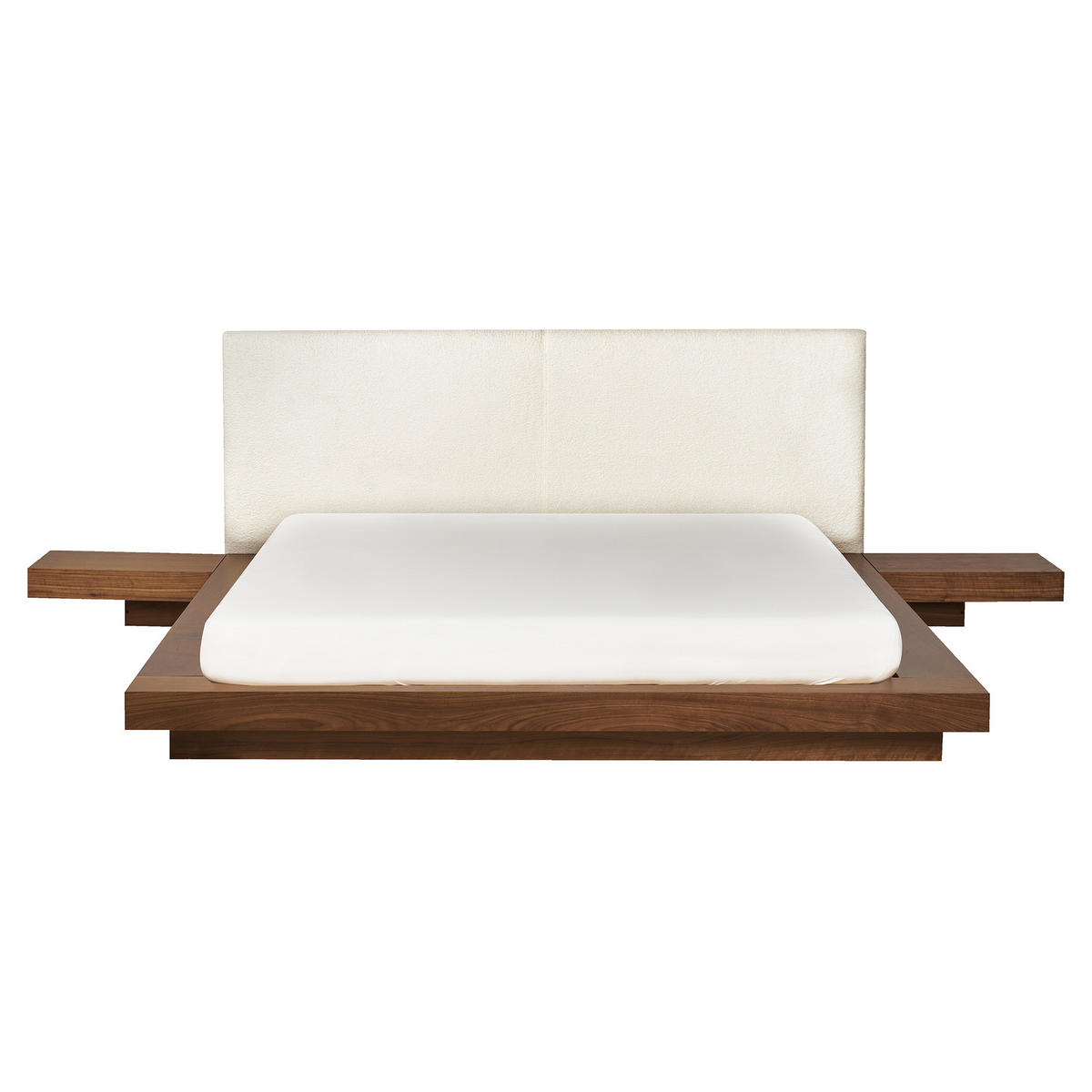 BETT mit Lattenrost 160/200 cm MDF-Platte Braun Zen - Braun, Holz (160/200cm) - Beliani