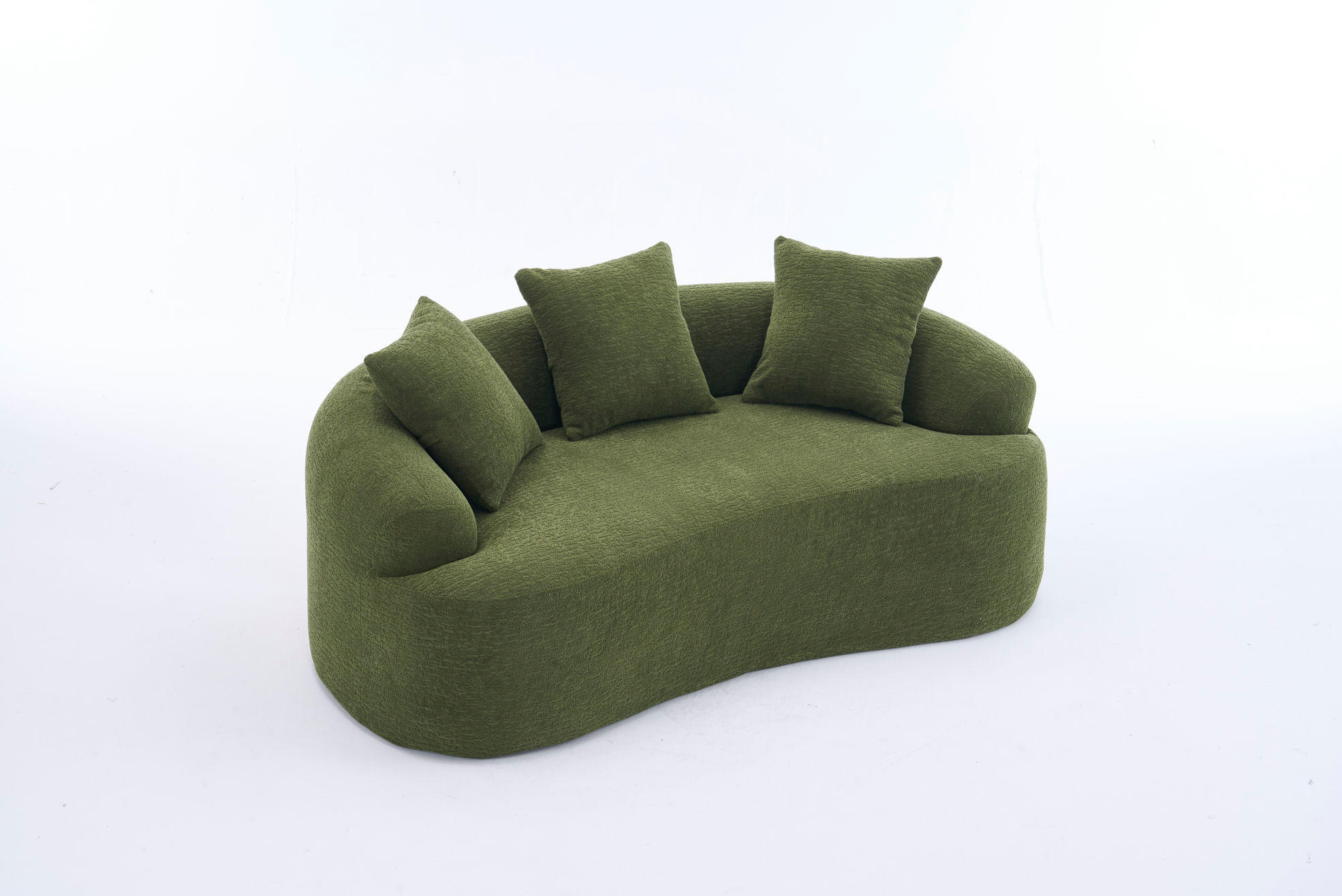 ZWEISITZER-SOFA mit tiefer Sitzfläche Chenille Grün - Grün, Kunststoff (153/63/94cm) - Meubliv