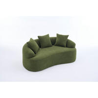 ZWEISITZER-SOFA mit tiefer Sitzfläche Chenille Grün - Grün, Kunststoff (153/63/94cm) - Meubliv