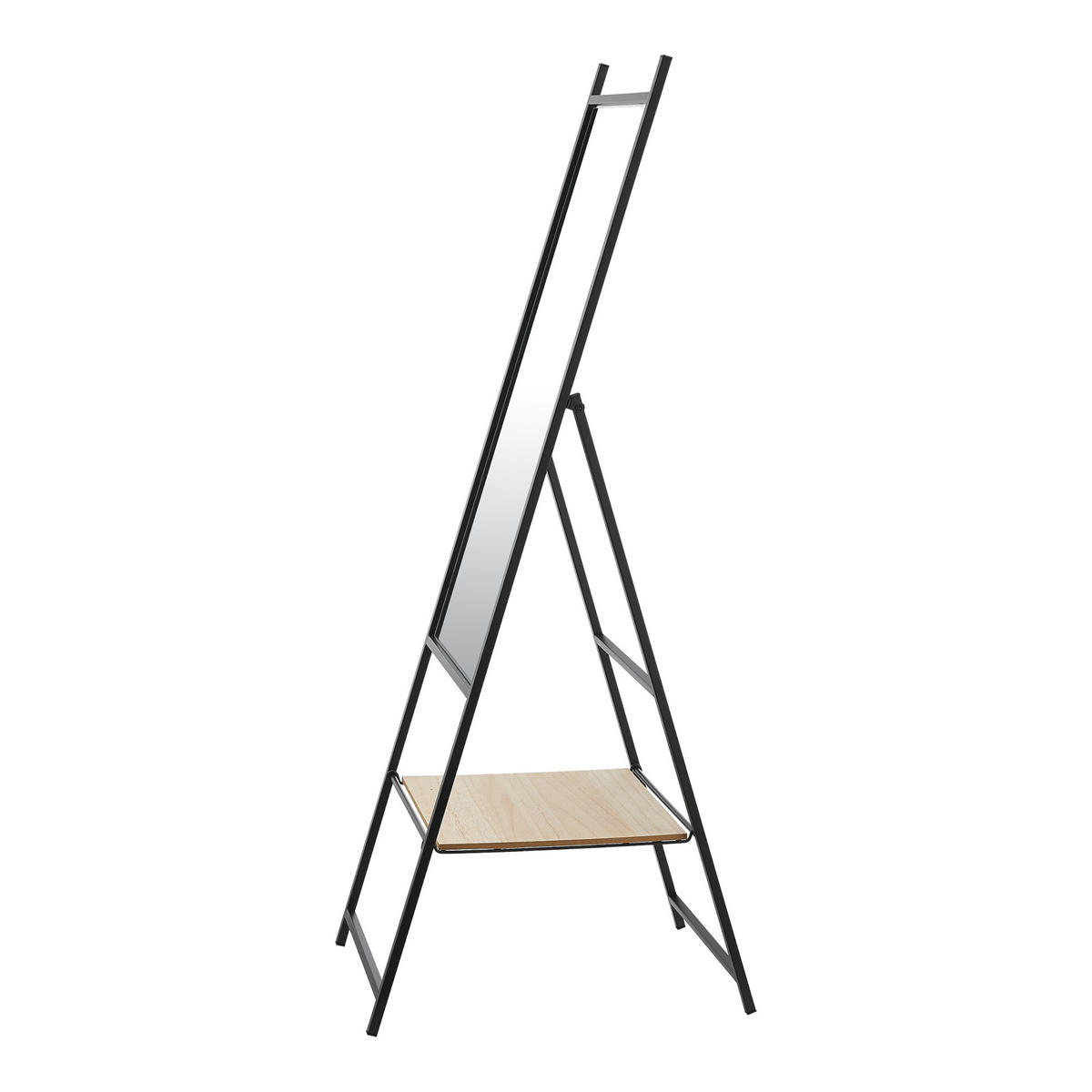 STANDSPIEGEL Chamois mit 1 Ablage - Eichefarben, Glas/Metall (40/150/90cm) - [en.casa]