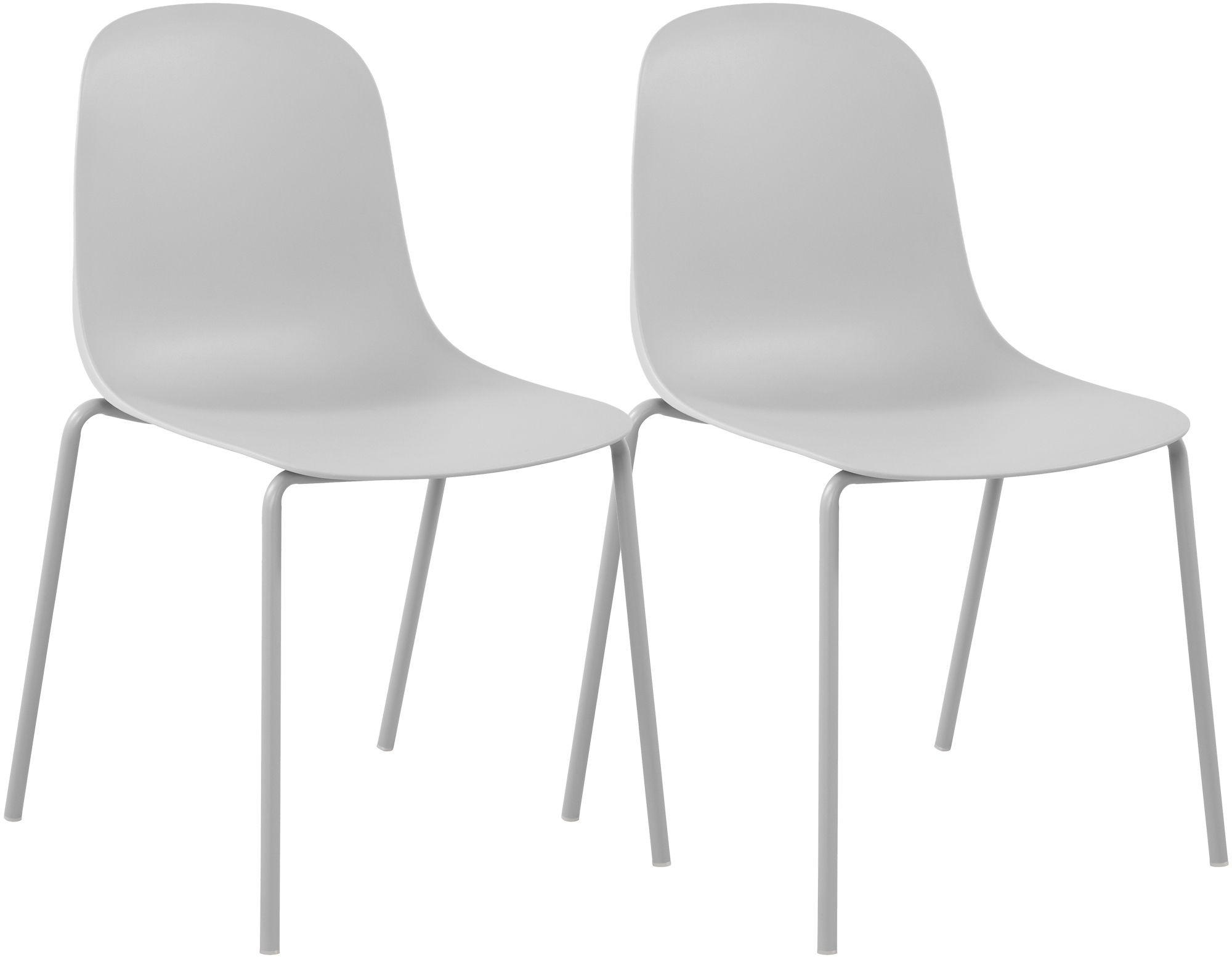 STAPELSTUHL 2 Kunststoff Hellgrau - Hellgrau, Kunststoff/Metall (51/85/55cm) - CLP