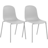 STAPELSTUHL 2 Kunststoff Hellgrau - Hellgrau, Kunststoff/Metall (51/85/55cm) - CLP