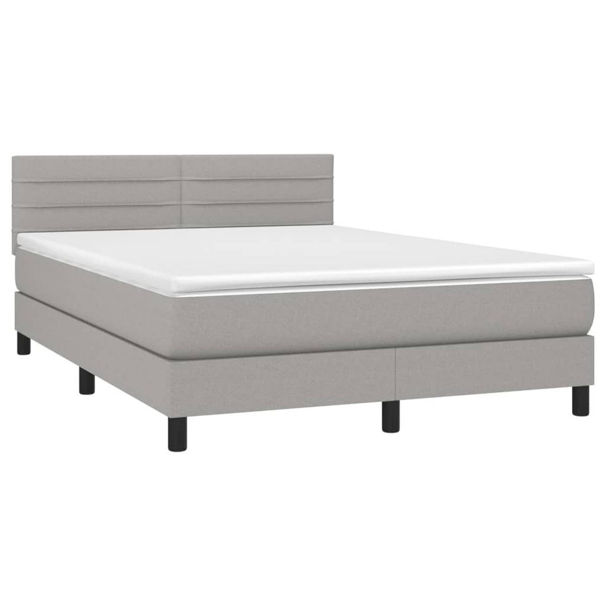 BOXSPRINGBETT 140/200 Cm Grau Gewebe - Grau, Textil (144/203cm) - vidaXL