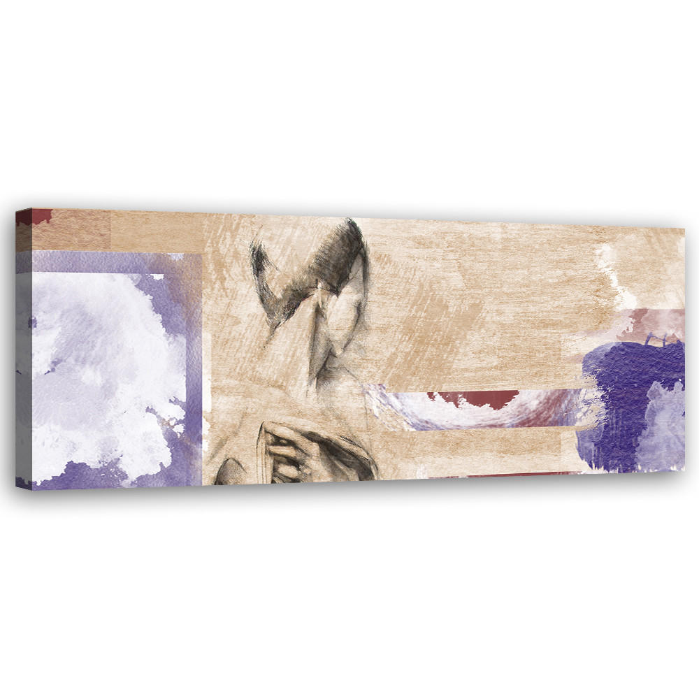 WANDBILD frau auf beigem hintergrund - Beige, Textil (90/30cm) - Feeby