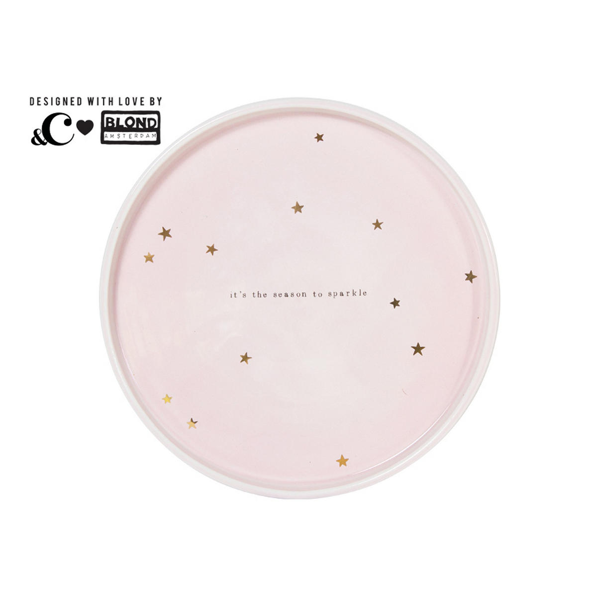 TORTENPLATTE Es ist Zeit zum Glänzen in Rosa - 23,5cm - Pink, Keramik (0.1/1/0.1cm) - Blond Amsterdam