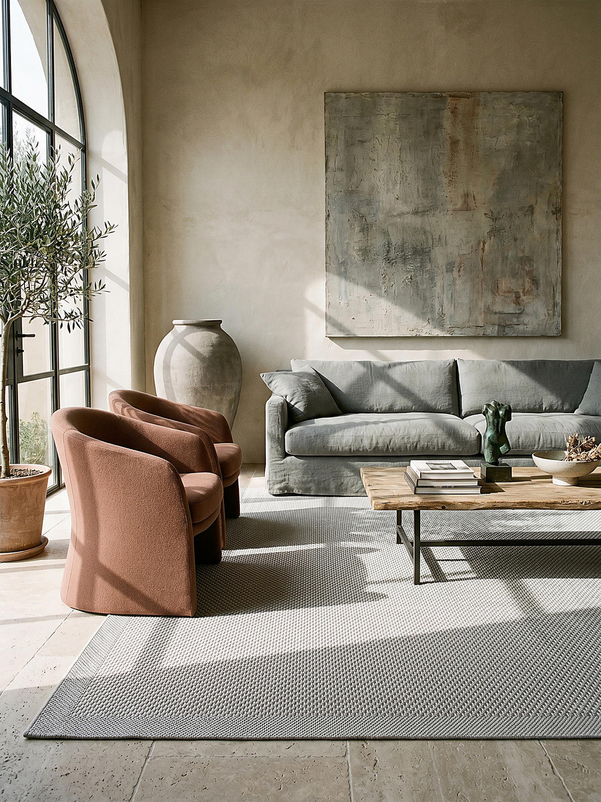 FLACHWEBTEPPICH Uni NURE Polypropylen Grau 160 x 220 cm - Grau, Textil (160/220cm) - KADIMA DESIGN