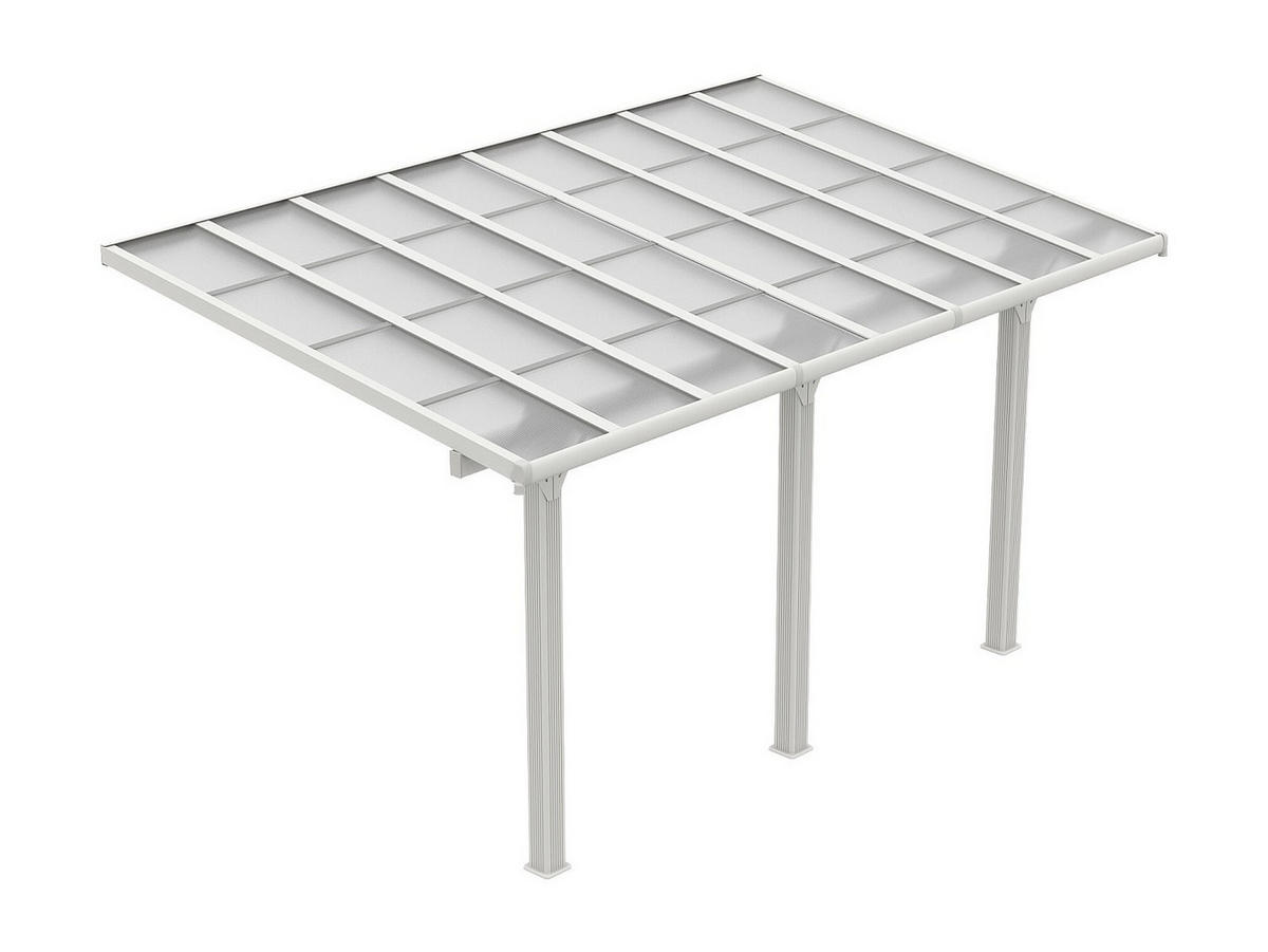 ANLEHNCARPORT - 1 Person - Plastik, Metall - Weiß - - Weiß, Kunststoff/Metall (496/285/310cm) - Vente-Unique