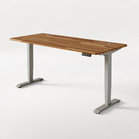 SCHREIBTISCH Elektrisch Höhenverstellbarer HomePro 180x80cm Grau/Massive Walnuss mit Memory-Funktion, Anti-Kollisions Technologie - Walnussfarben/Grau, Holz (80/180/63.5cm) - Desktronic