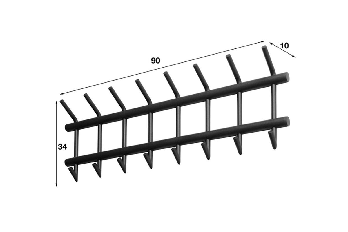 GARDEROBE FABIA Grau Metall - Grau, Metall (90/34/10cm) - KAWOLA