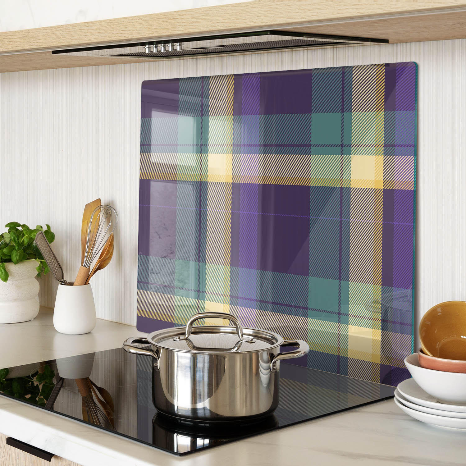 GLASPLATTE 60x52 cm Mesh-Textur - Braun, Glas (60/0.4/52cm) - TULUP