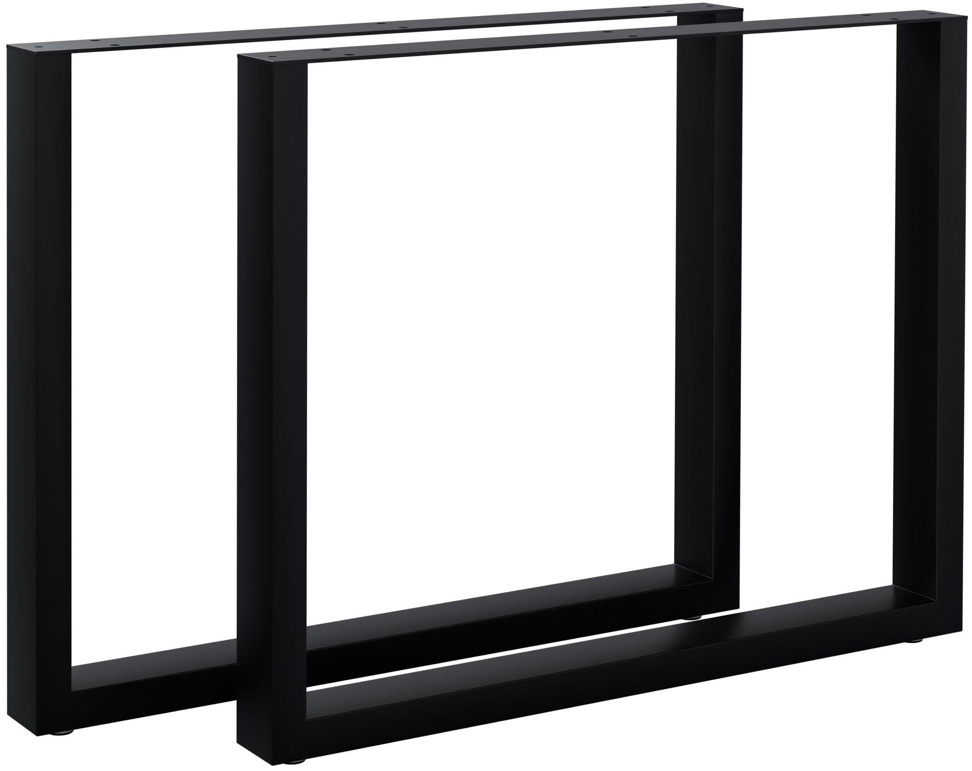 TISCHBEIN 2er Set Metall Schwarz - Schwarz, Metall (90/72/8cm) - CLP