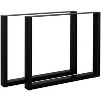 TISCHBEIN 2er Set Metall Schwarz - Schwarz, Metall (90/72/8cm) - CLP