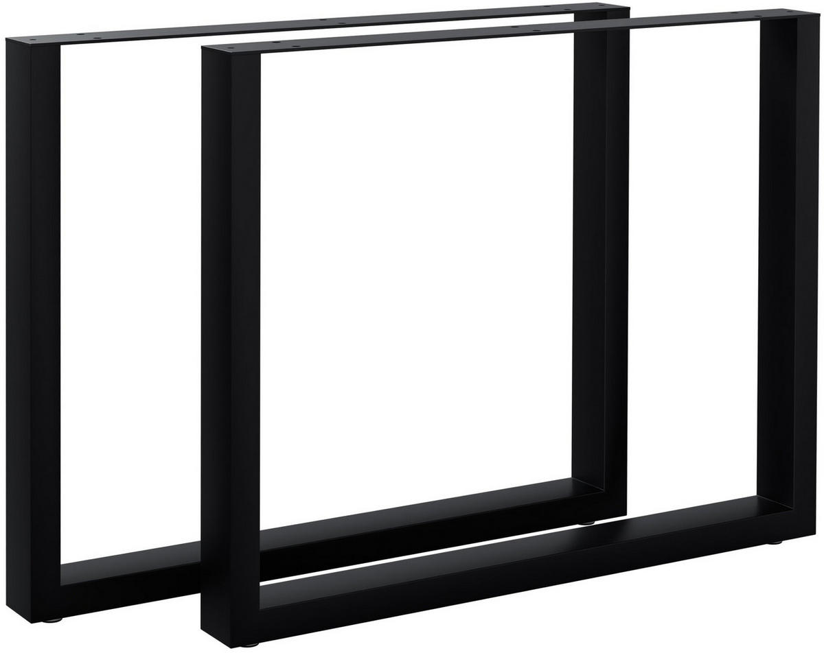 TISCHBEIN 2er Set Metall Schwarz - Schwarz, Metall (90/72/8cm) - CLP