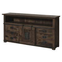 SIDEBOARD Mango 180x45x90 grau lackiert RAILWAY #267 - Grau, Holz (180/90/45cm) - Massivmoebel24