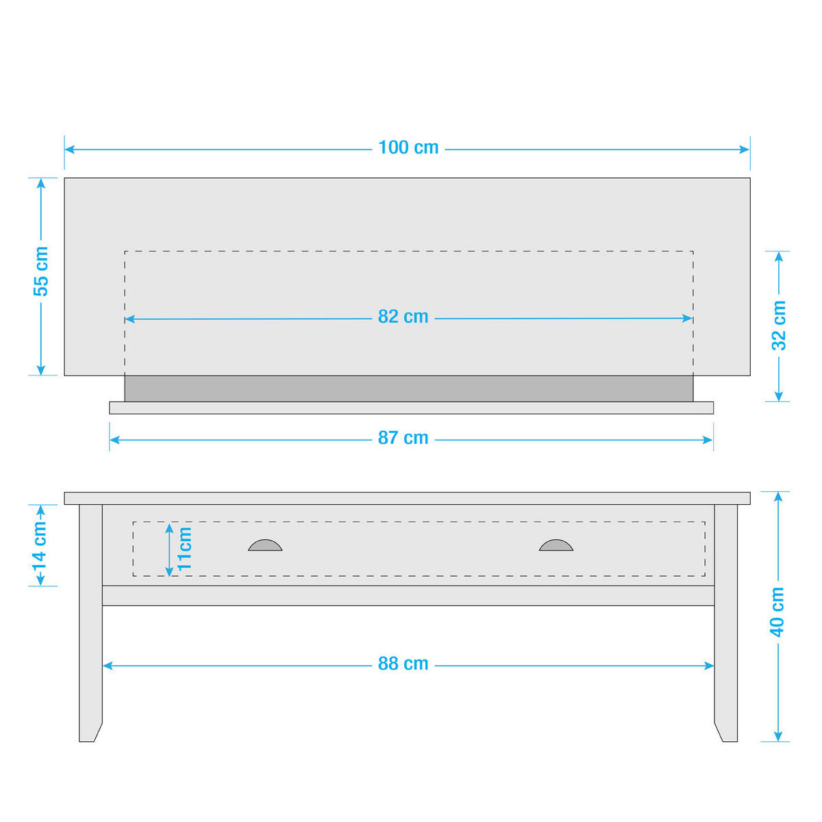 COUCHTISCH - Kiefer massiv - Kieferfarben, Holz (43/100/40cm) - home24