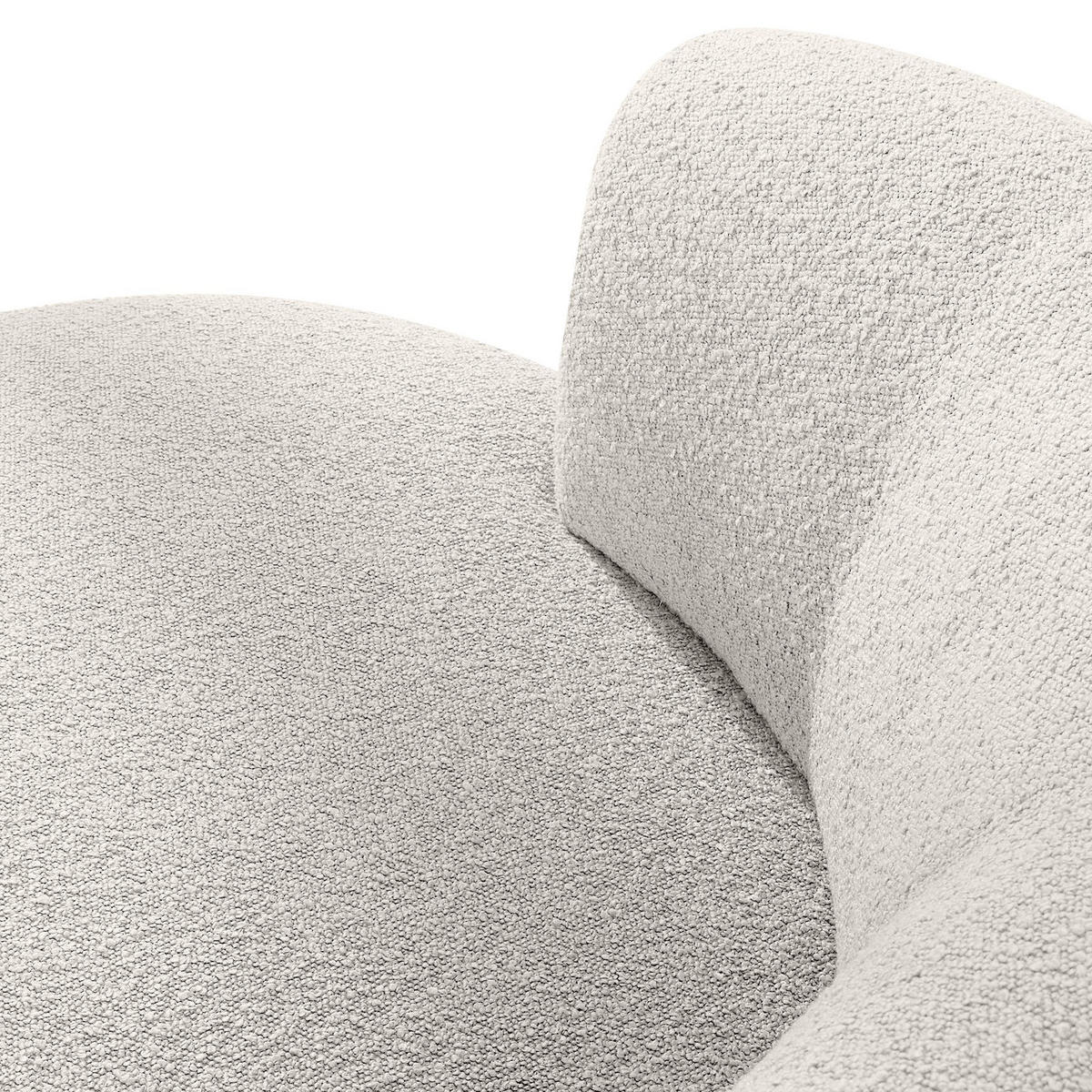 DREHSESSEL VIRA, Weiß, Bouclé - Schwarz/Weiß, Holz/Holzwerkstoff (105/76/100cm) - KONSIMO®