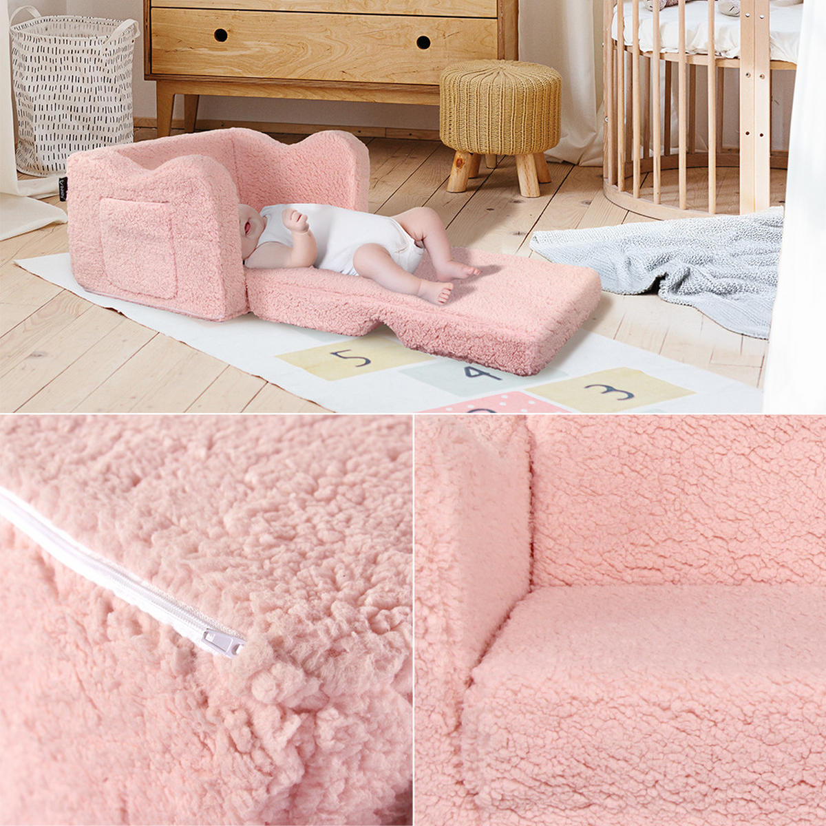 KINDERSESSEL Conni Rosa 60 x 36 cm ausklappbar - Pink, Textil (60/36/36cm) - Vicco