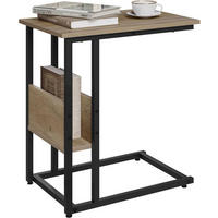 BEISTELLTISCH 55x36x59,5cm(BxTxH), Graue Holzoptik - Schwarz/Sonoma Eiche, Holzwerkstoff/Metall (36/55/59.5cm) - Woltu
