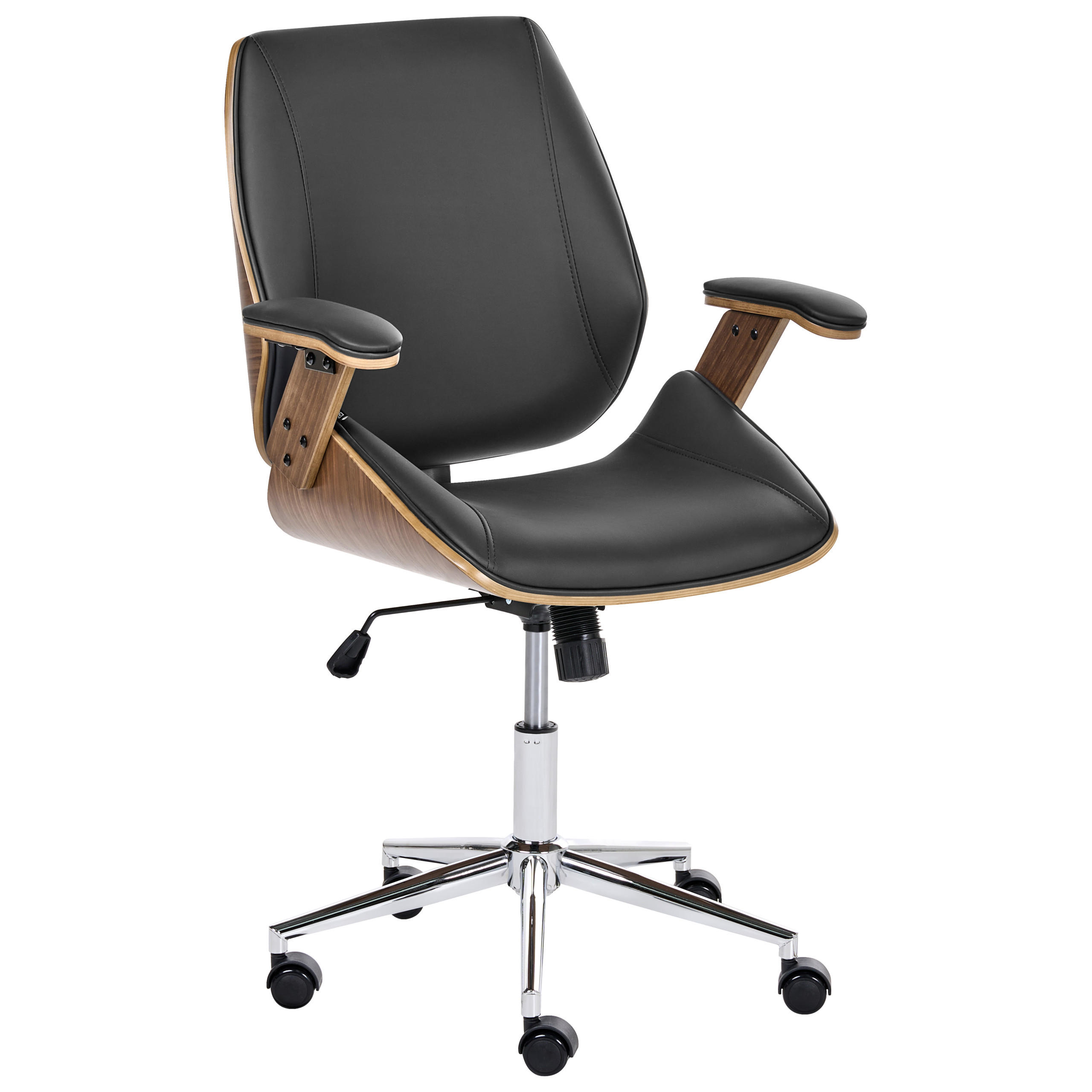 BÜROSTUHL Kunstleder Schwarz Bendra - Schwarz, Kunststoff (61/98/58cm) - Beliani