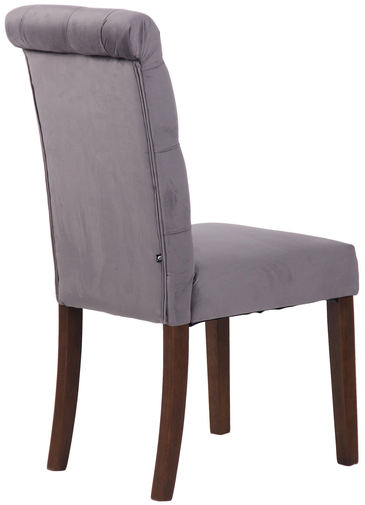 ESSZIMMERSTUHL WALES Samt 98x45x63 cm dunkelgrau Holz - Dunkelgrau, Holz (45/98/63cm) - DELUKE