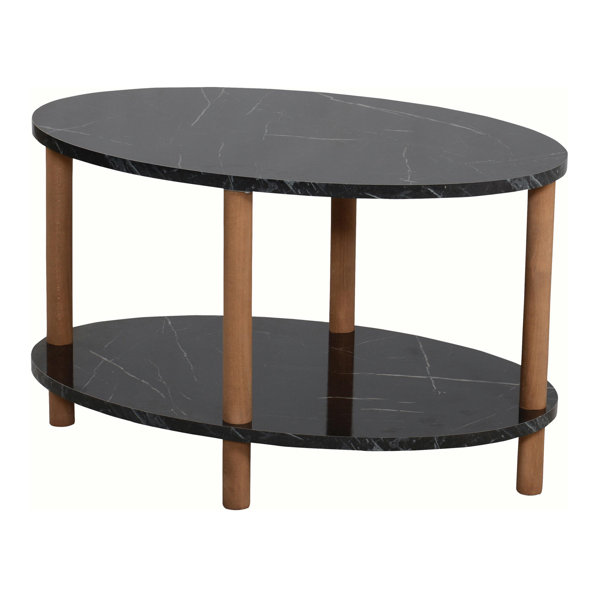COUCHTISCH Højreby 70/44/43 cm - Schwarz/Naturfarben, Holz/Holzwerkstoff (70/44/43cm) - [en.casa]