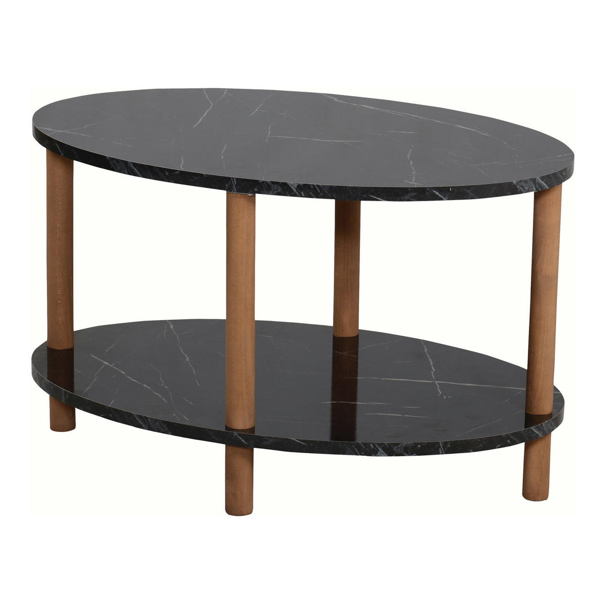 COUCHTISCH Højreby 70/44/43 cm - Schwarz/Naturfarben, Holz/Holzwerkstoff (70/44/43cm) - [en.casa]
