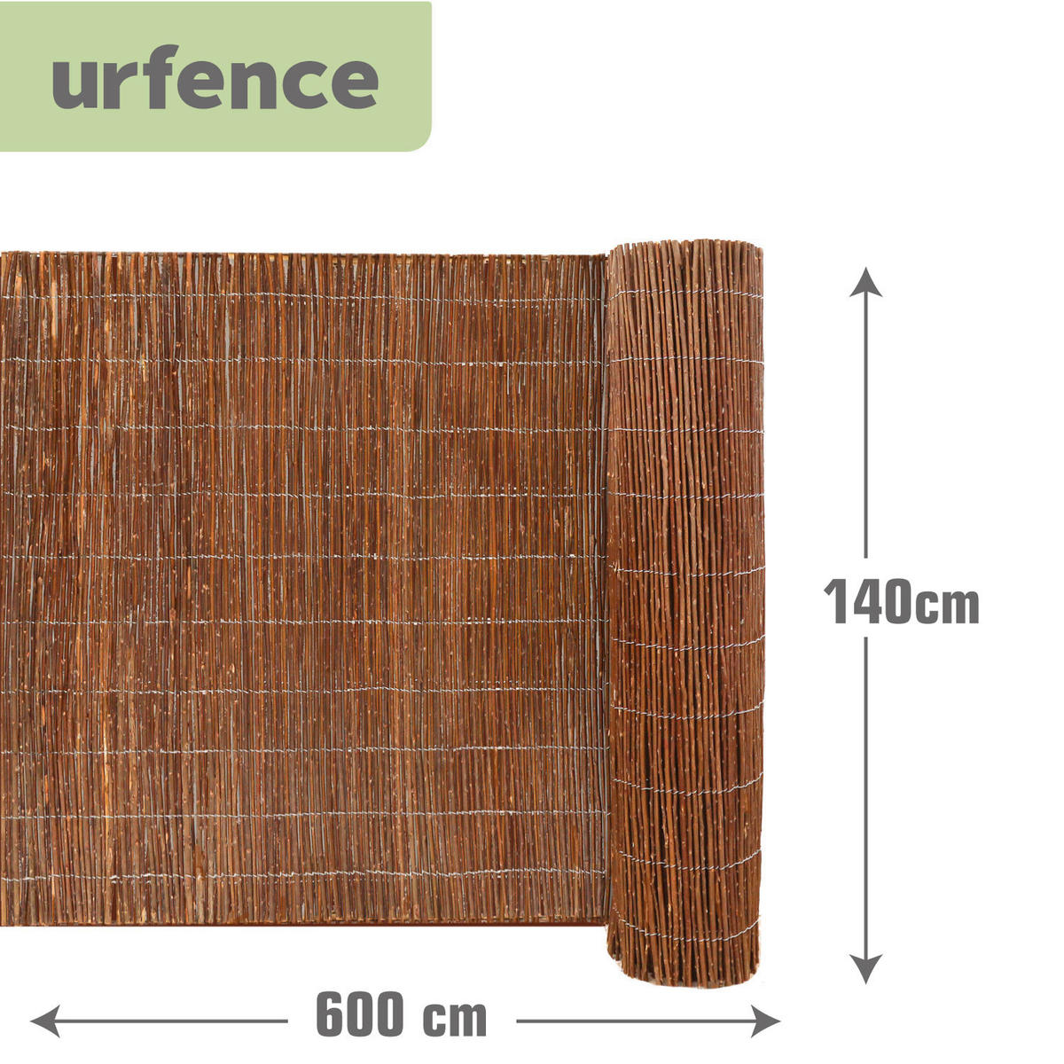 BALKON-SICHTSCHUTZ Weide, 140/600 cm, braun - Braun, Naturmaterialien (0.9/140cm) - urfence