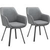 ARMLEHNSTUHL 2er Set drehbar Alicon 0,57 x 59 x 88 cm, anthrazit - Anthrazit, Textil (57/88/59cm) - tectake