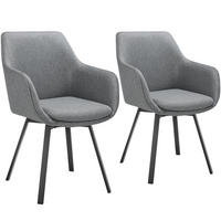 ARMLEHNSTUHL 2er Set drehbar Alicon 0,57 x 59 x 88 cm, anthrazit - Anthrazit, Textil (57/88/59cm) - tectake