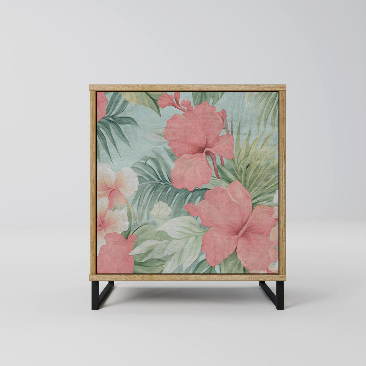 SIDEBOARD HAWAIIAN SPIRIT, Eichefarben, 57,5x42x57,5 cm, Ohne Füße - Eichefarben/Multicolor, Holzwerkstoff (57.5/57.5/42cm) - SpaceRebels