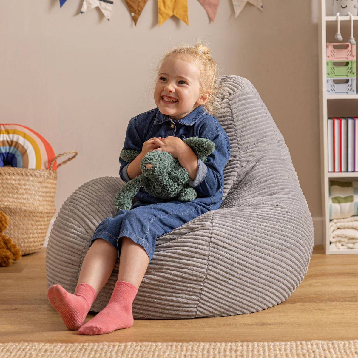 KINDERSITZSACK Sessel Dalton - Grau, Textil (69/59/65cm) - icon