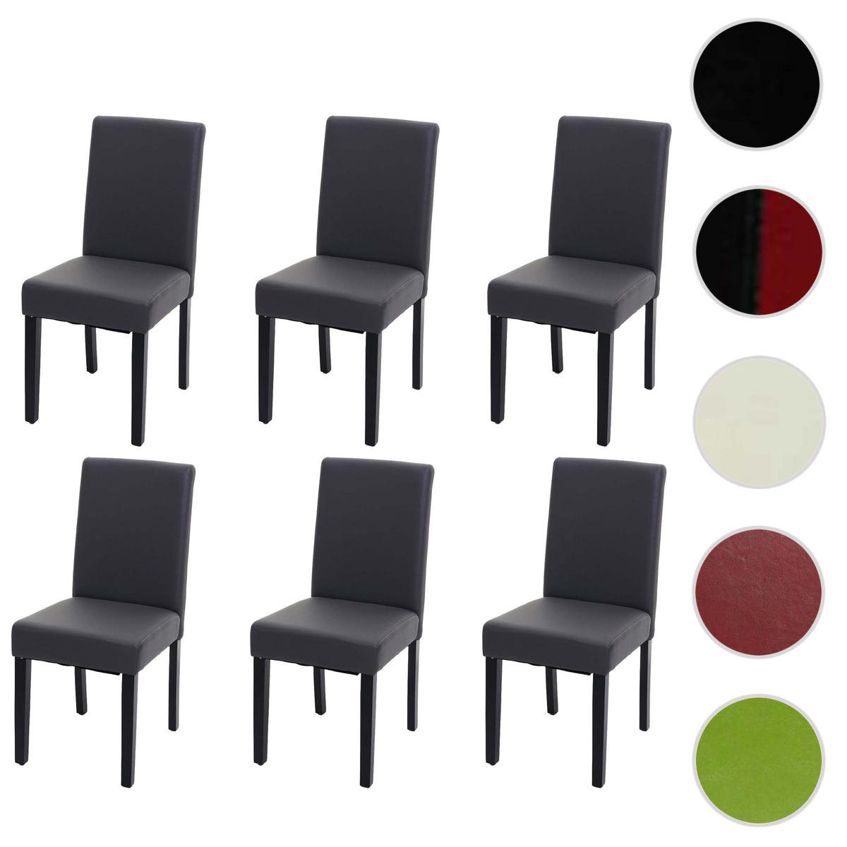 ESSZIMMERSTUHL Grau 6er-Set - Grau, Textil (43/90/56cm) - MCW