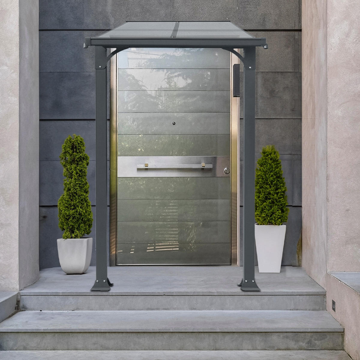 HAUSTÜRVORDACH CUBIS S - S - Anthrazit, Metall (150/258/150cm) - Home Deluxe