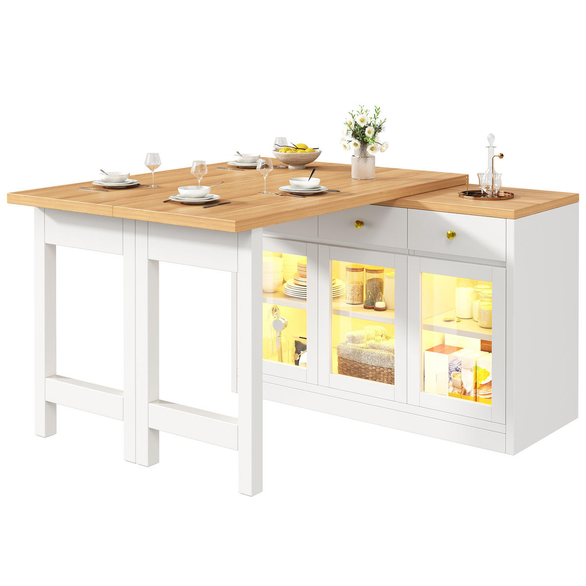 ESSTISCH Weiß/Schwarz 120-200/40/75,5 cm - Weiß, Holz (40/120/75.5cm) - PANGIVO