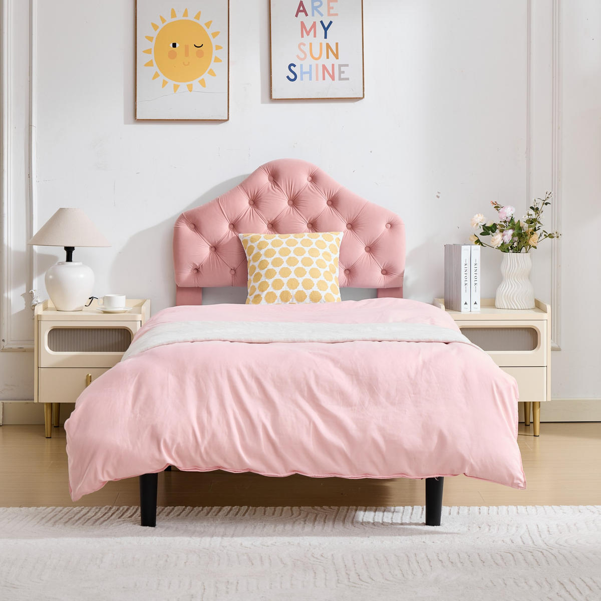 ČALÚNENÁ posteľ 90/200 cm ružová s nastaviteľným čelom - pink, drevo (90/200cm) - SHOPENTRA