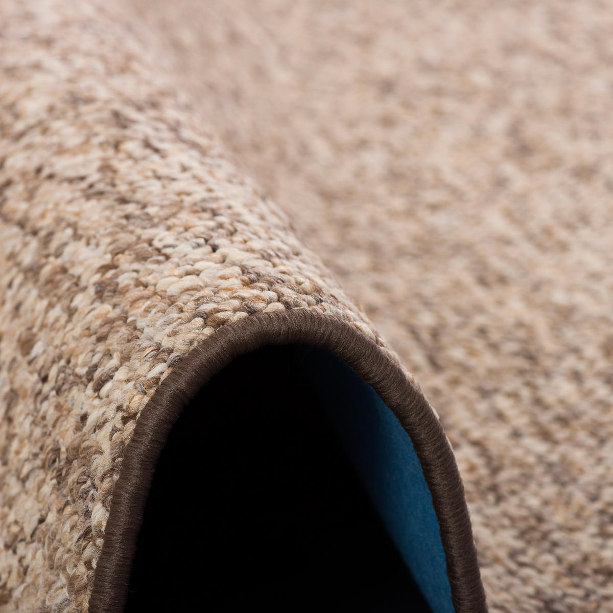 LUXUS WOLL-OPTIK BERBER JUNA MELIERT - Braun, Textil (133/133cm) - Snapstyle