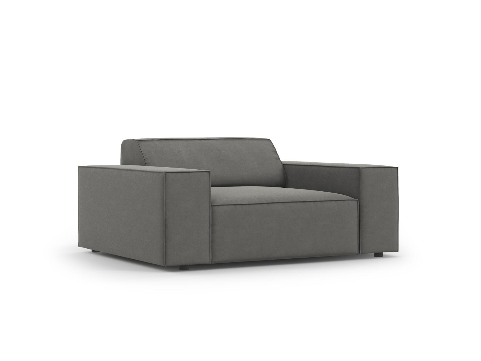 SESSEL Jodie aus Samt hellgrau - Hellgrau, Textil (102/70/124cm) - Micadoni