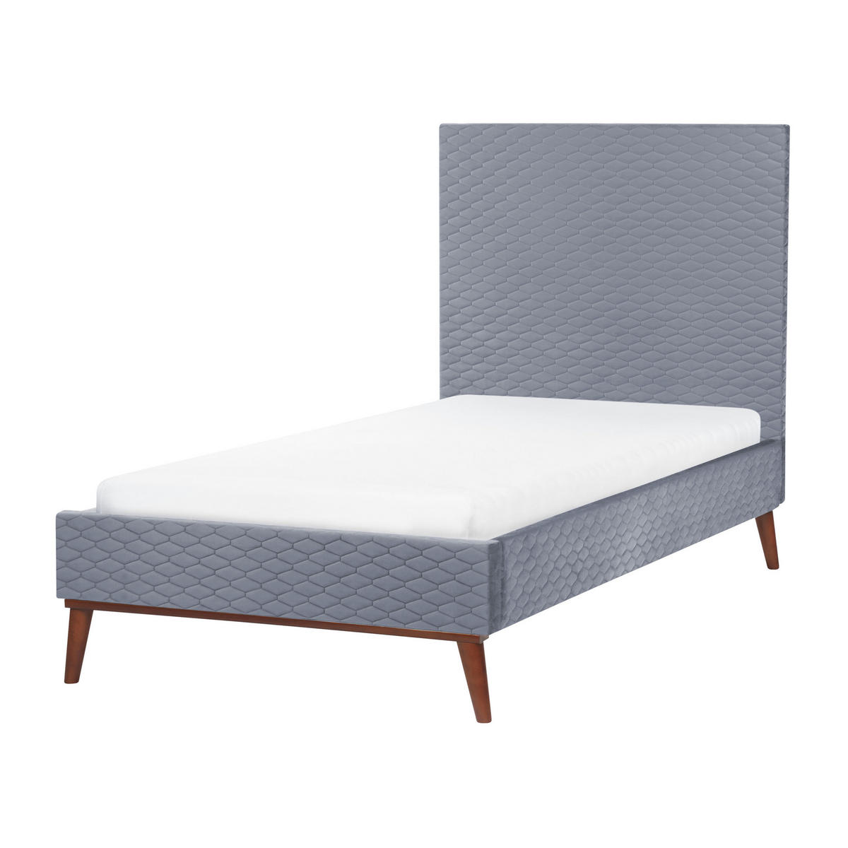 POLSTERBETT mit Lattenrost 90x200 cm Grau Bayonne - Grau, Textil (90/200cm) - Beliani