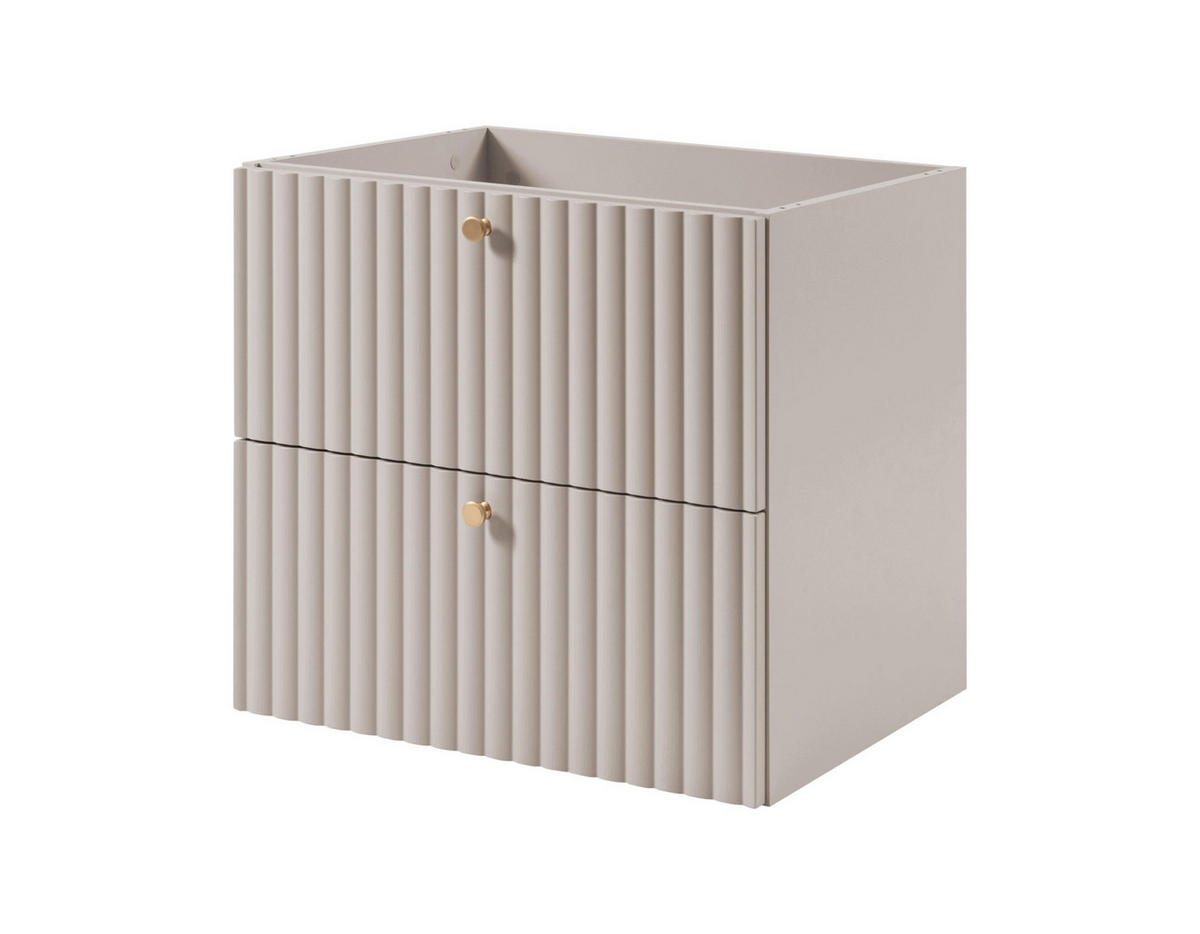 WASCHBECKENUNTERSCHRANK BELLO geriffelt Kaschmir matt 60/57/46 cm - Kaschmir, Holzwerkstoff/Metall (60.2/57/46cm) - Rodan