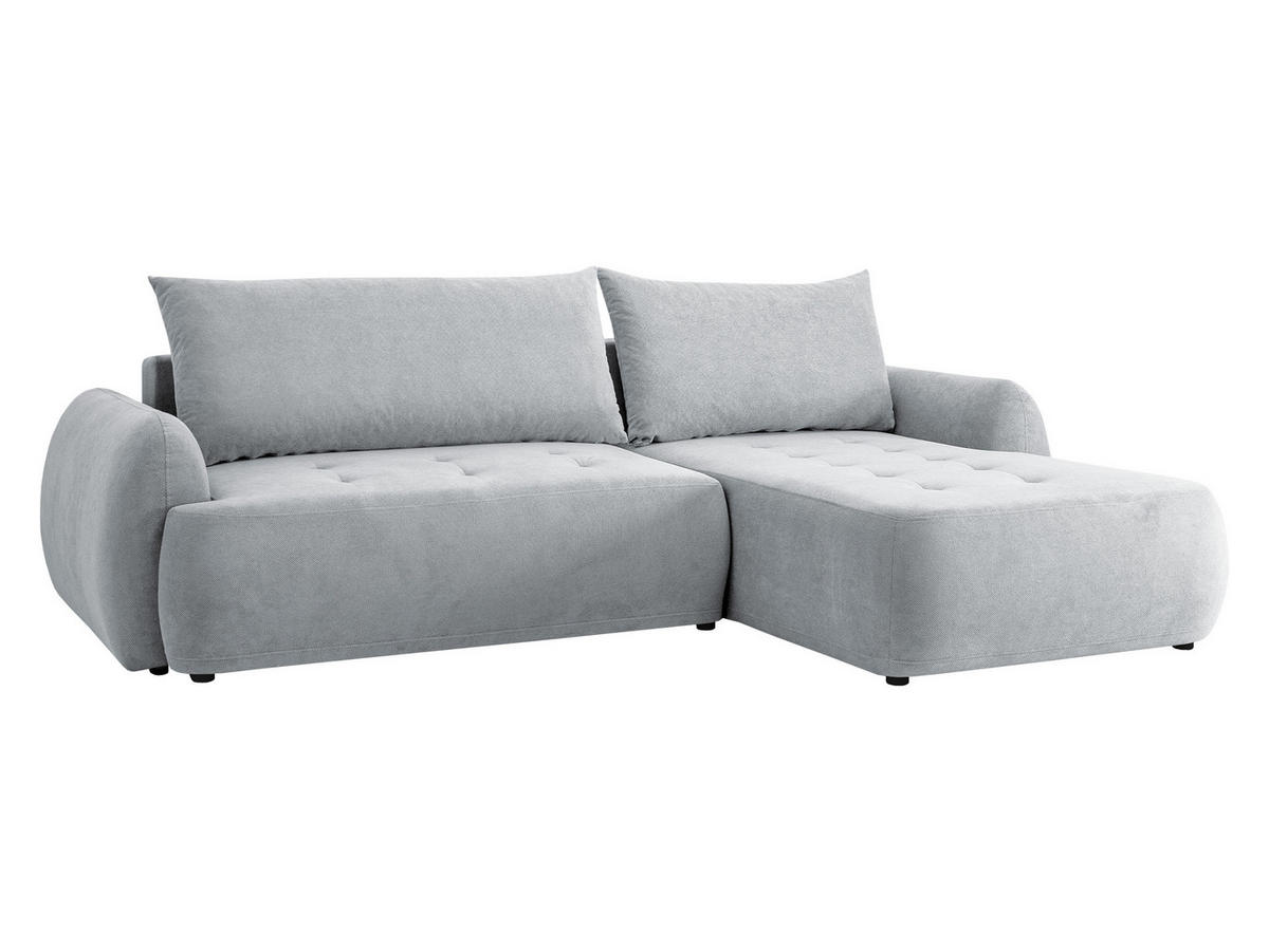 COLTAR Bueno II, Dreapta - gri deschis/negru, material textil/lemn (185/280cm) - MIRJAN24