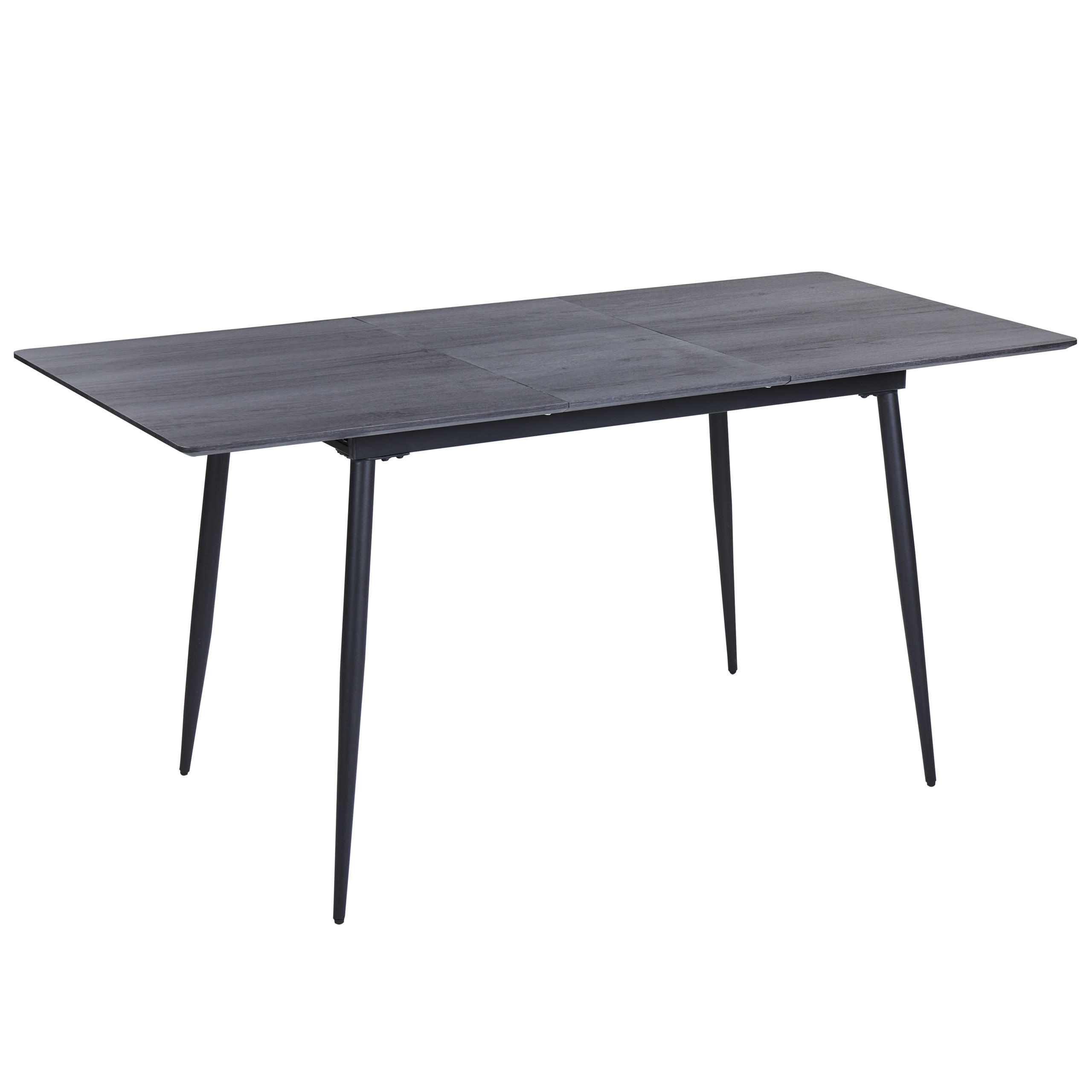 ESSTISCH Grau/Schwarz 120-160/80 cm ausziehbar Gelanda - Schwarz/Grau, Holzwerkstoff (120/80/78cm) - Beliani