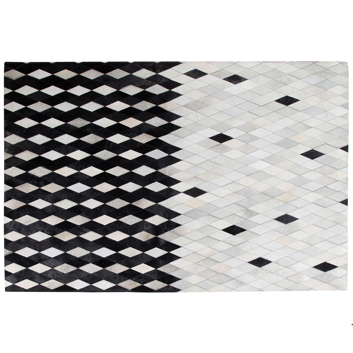 KURZFLOR-TEPPICH Maldan 230/160 cm - Schwarz, Fell (160/230cm) - Beliani