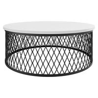 COUCHTISCH Meolte - Schwarz/Weiß, Holzwerkstoff/Metall (75/75/30cm) - MIRJAN24